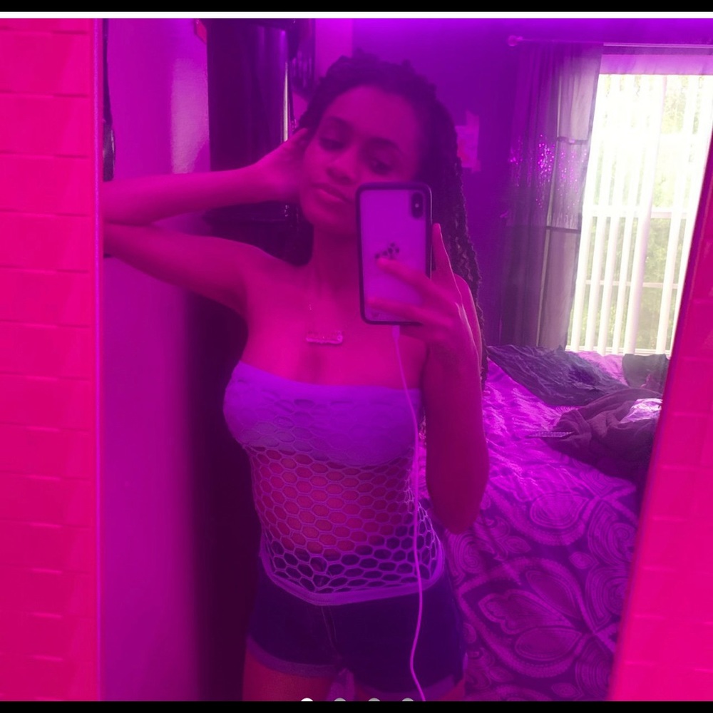 Sexy fishnet Light blue tube top